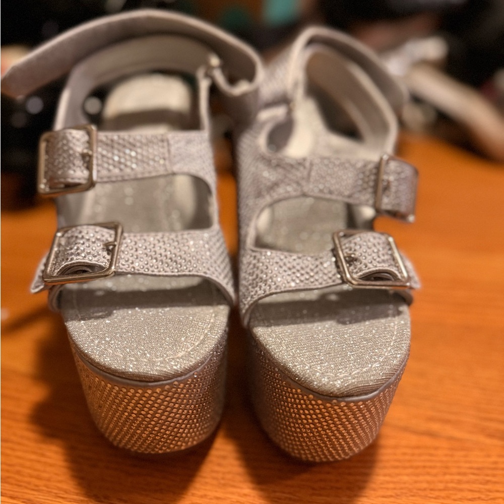 Kids Sparkly Platform Sandals